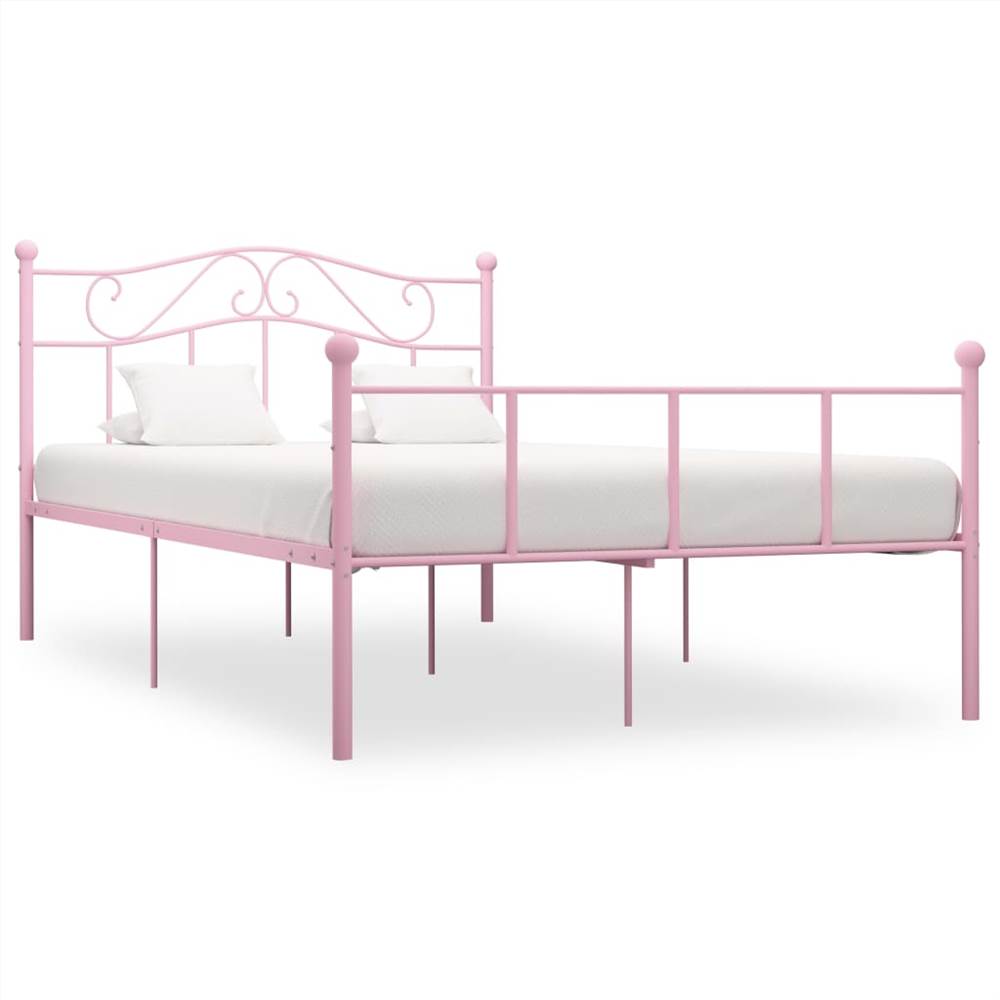 

Bed Frame Pink Metal 140x200 cm