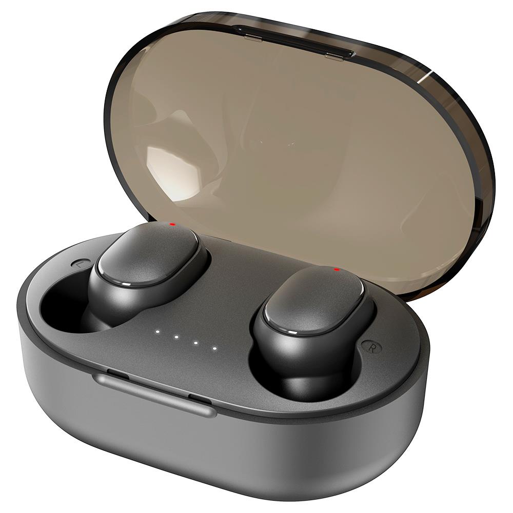 A6R TWS Bluetooth V5.0 Botão Controle IPX4 À Prova D' Água 3h Playtime Sem Fio Fones de Ouvido Ruído - Preto