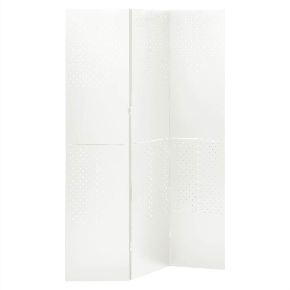 

3-Panel Room Divider White 120x180 cm Steel