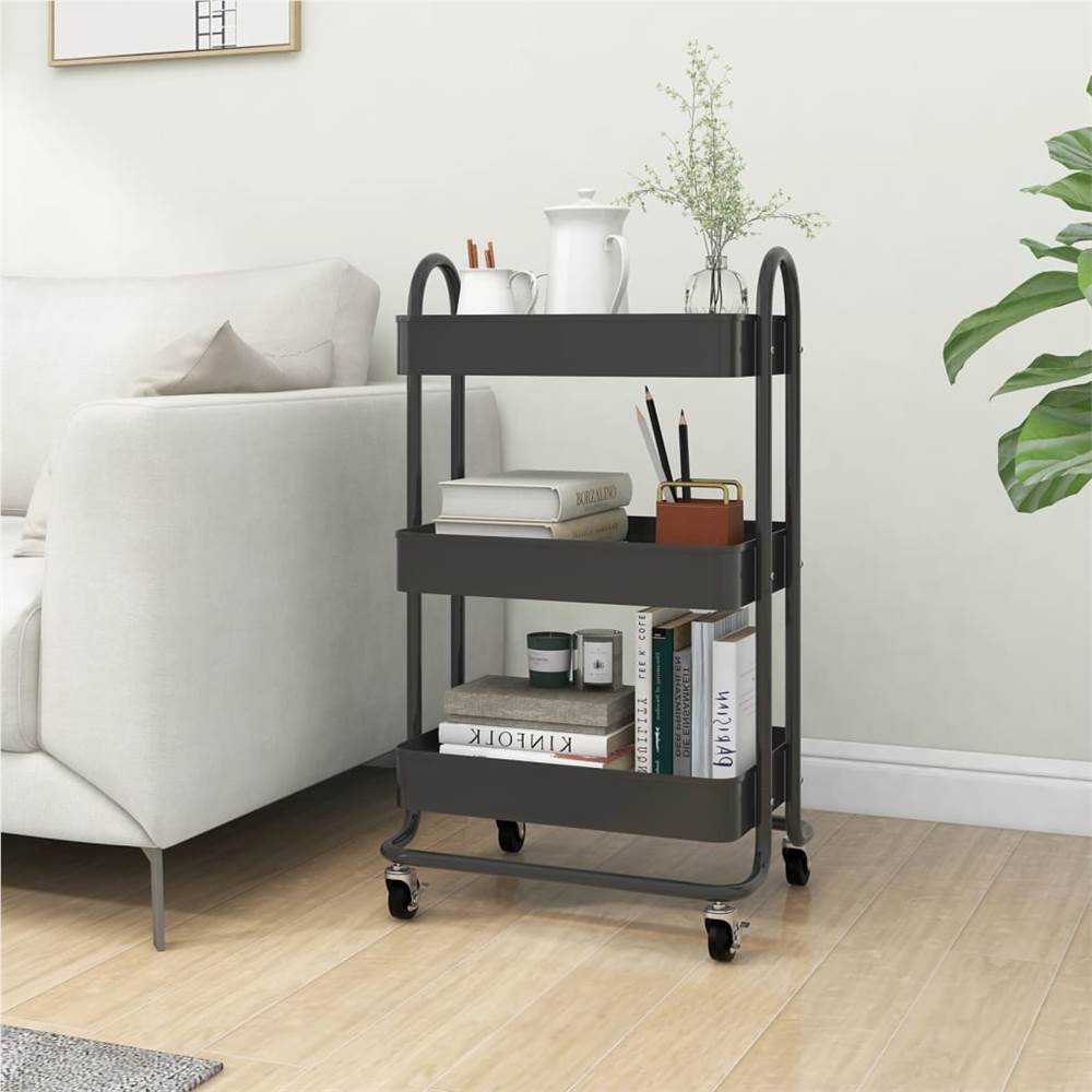 

3-Tier Trolley Anthracite 43x34x79 cm Steel