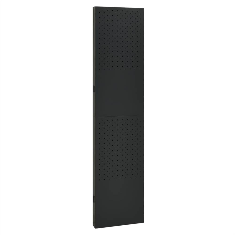 4-Panel Room Divider Black 160x180 cm Steel