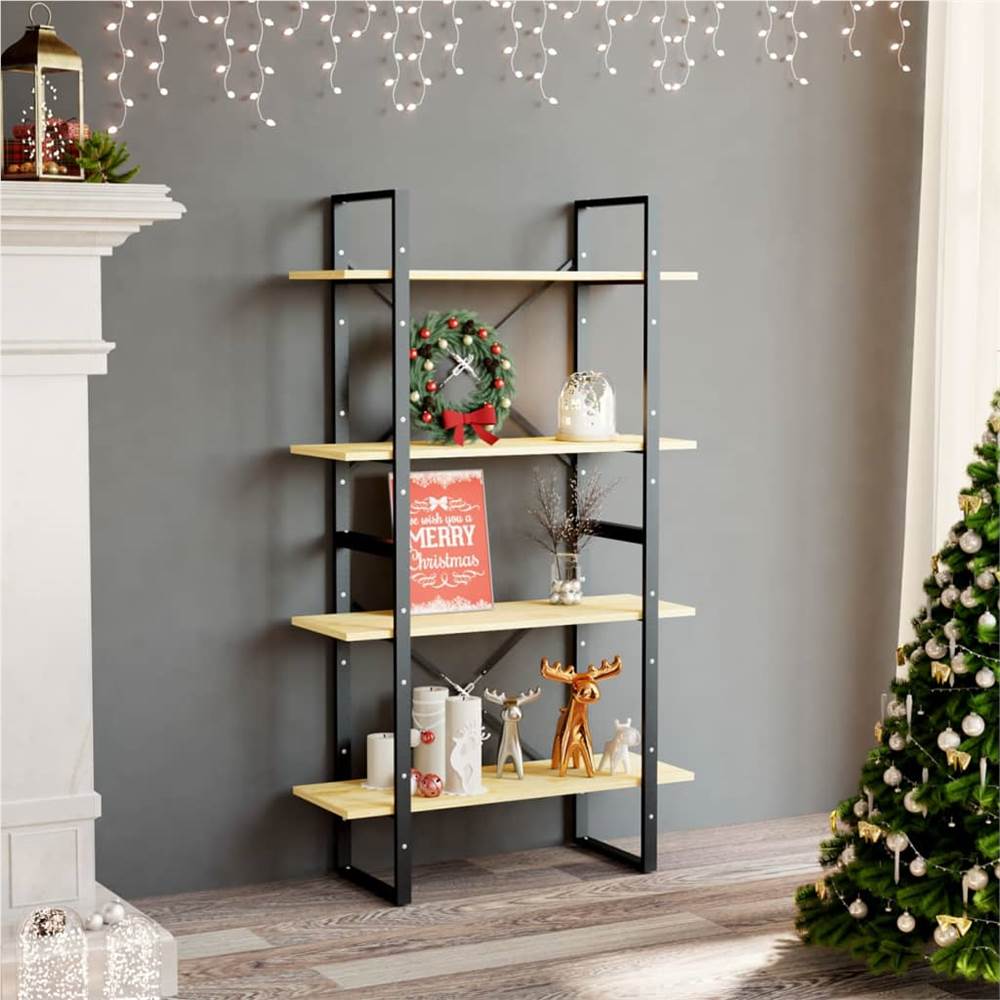 

4-Tier Book Cabinet 80x30x140 cm Solid Pine Wood