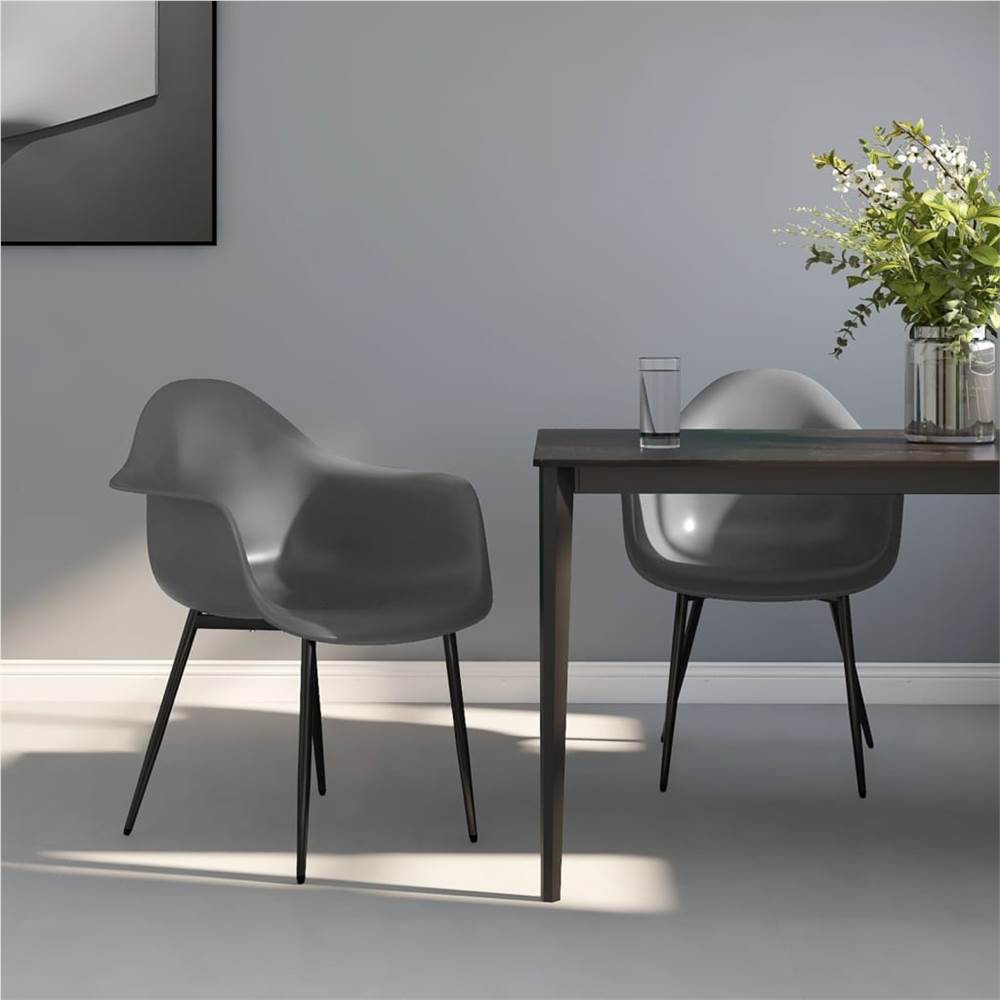 

Dining Chairs 2 pcs Grey PP