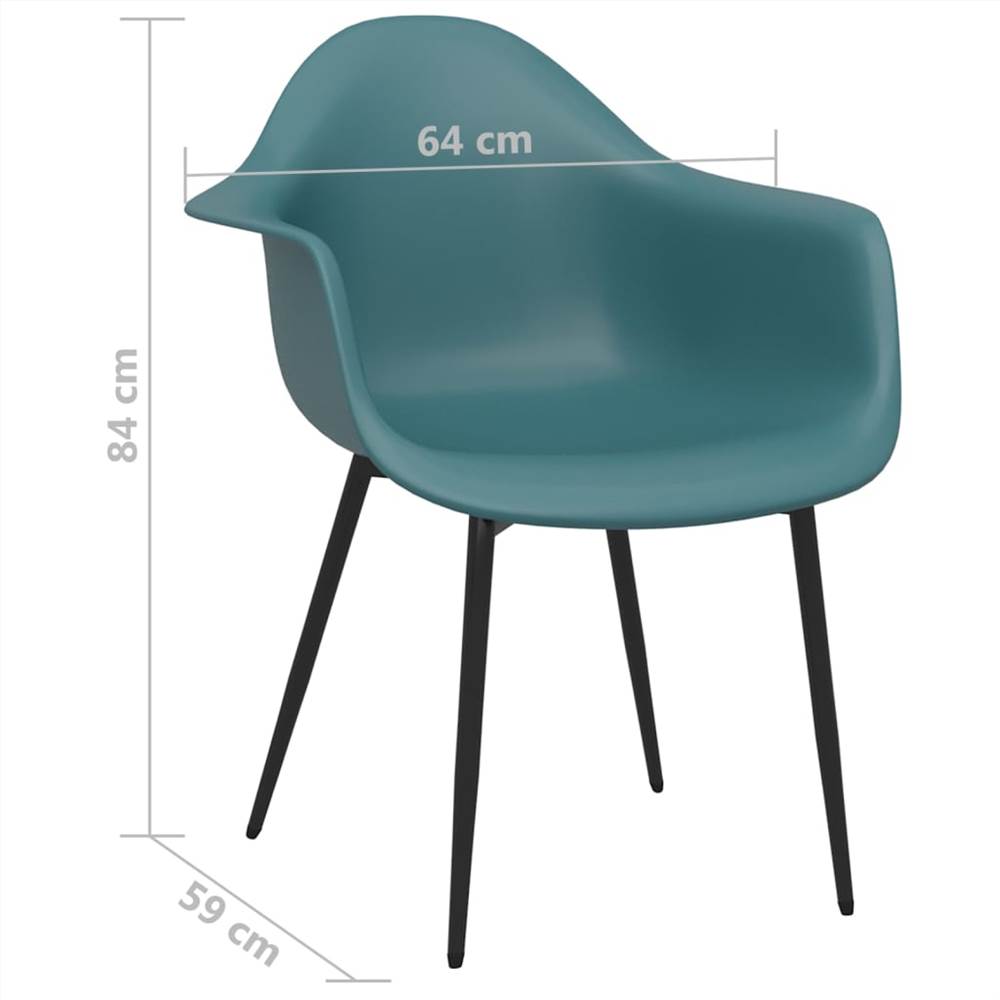Dining Chairs 2 pcs Turquoise PP