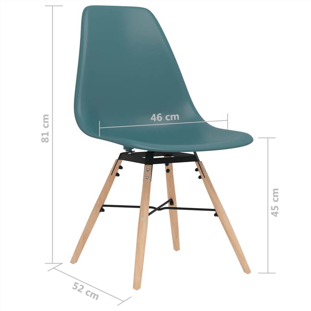 Dining Chairs 2 pcs Turquoise PP