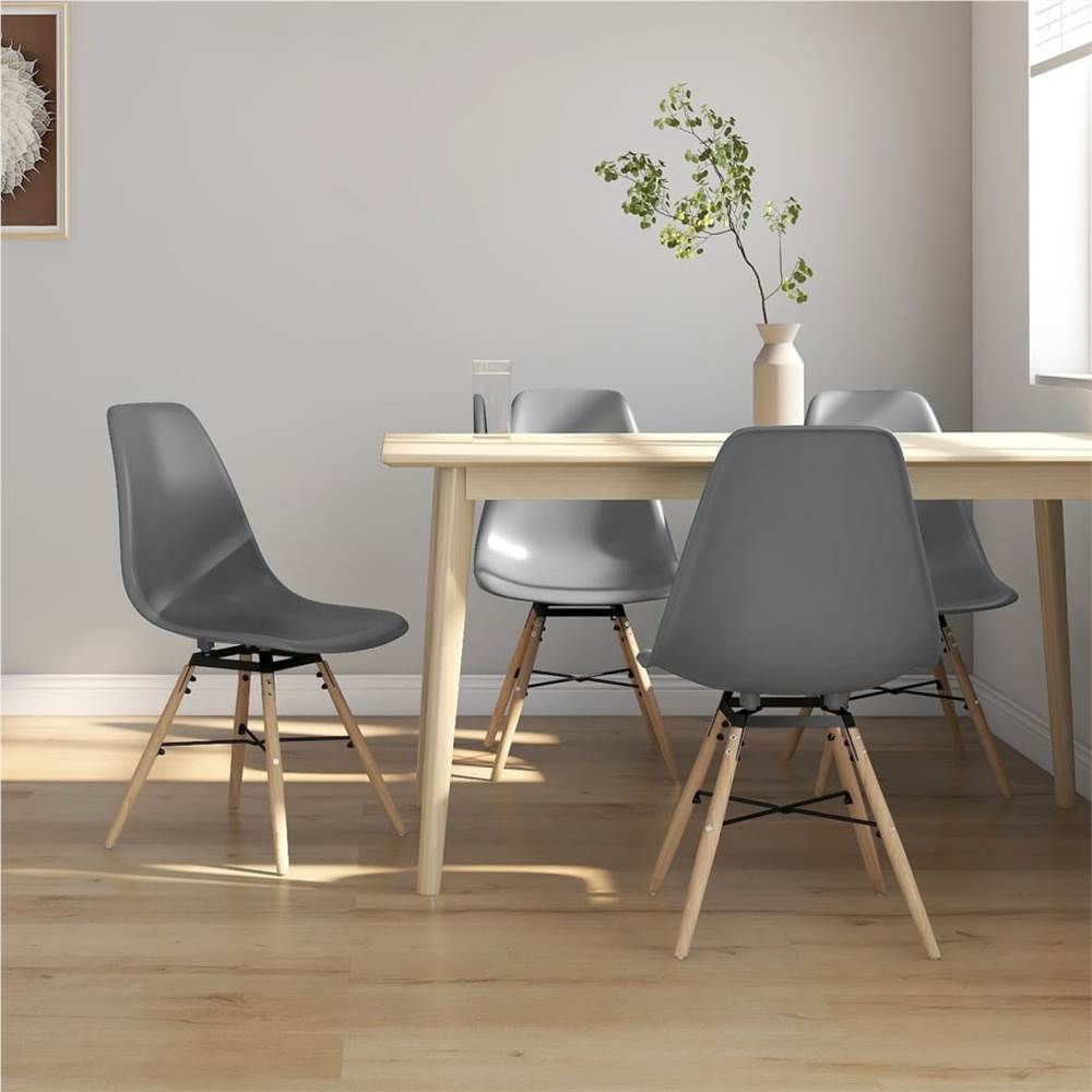 

Dining Chairs 4 pcs Grey PP