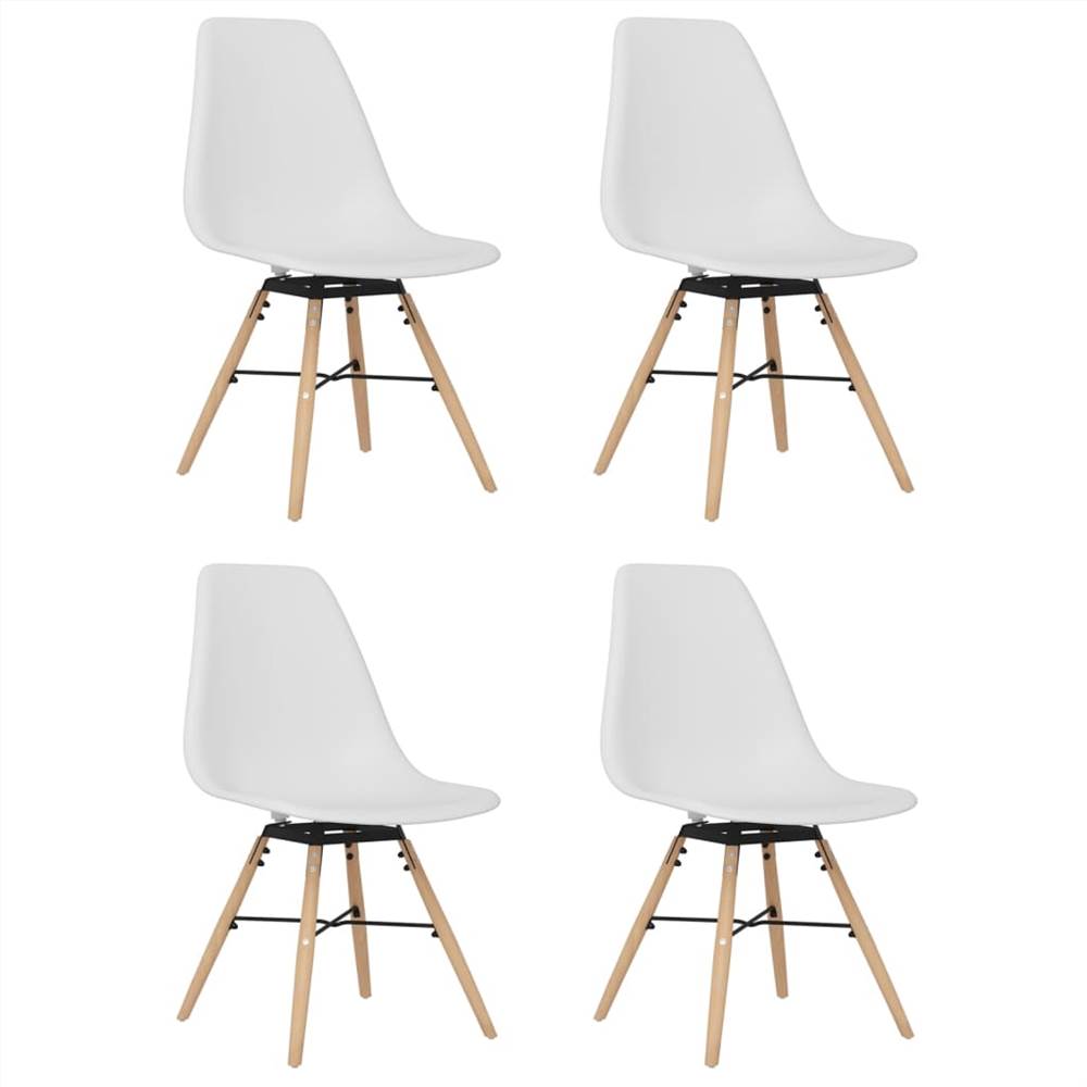 Dining Chairs 4 pcs White PP