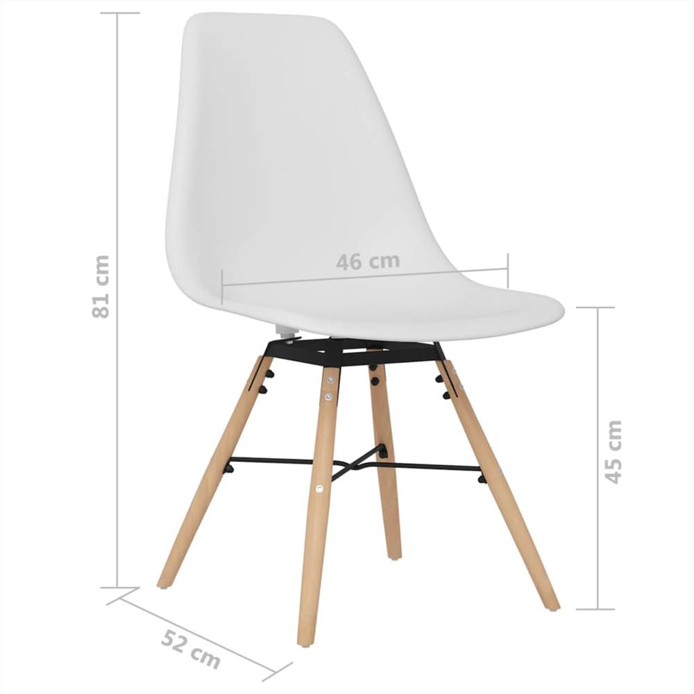 Dining Chairs 4 pcs White PP