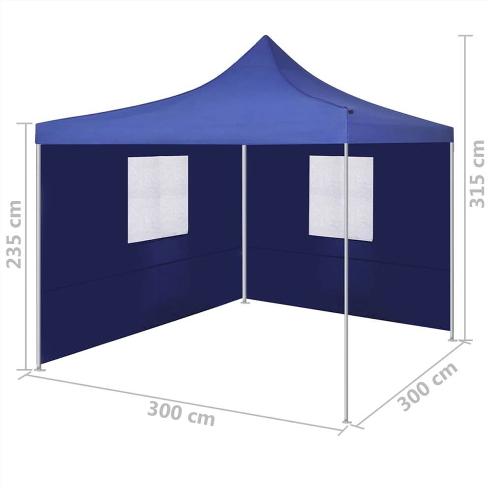 Foldable Tent with 2 Walls 3x3 m Blue