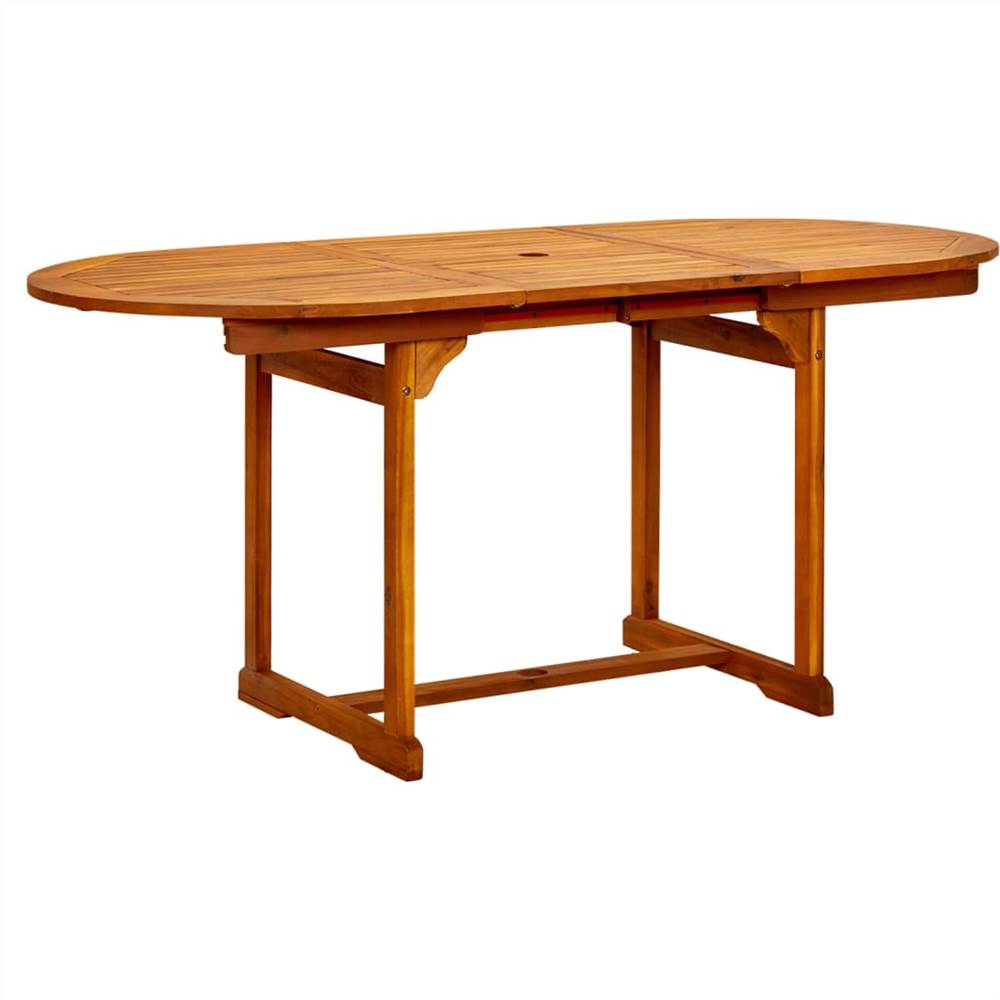 

Garden Dining Table (120-170)x80x75 cm Solid Acacia Wood