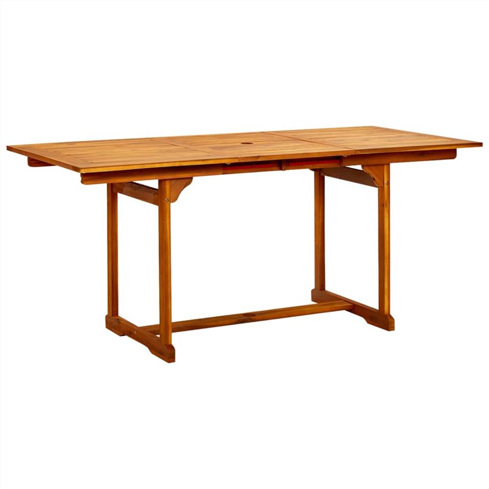 Garden Dining Table (120-170)x80x75 cm Solid Acacia Wood