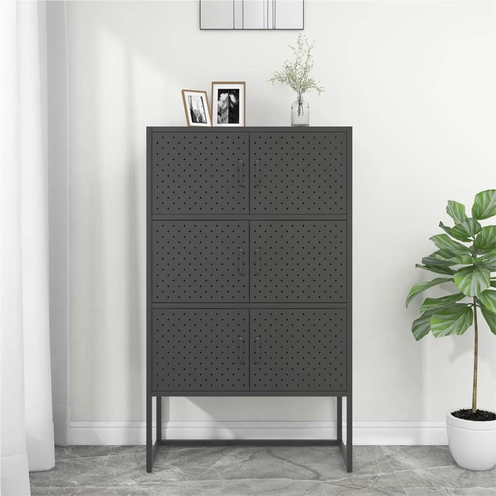 

Highboard Anthracite 80x35x135 cm Steel