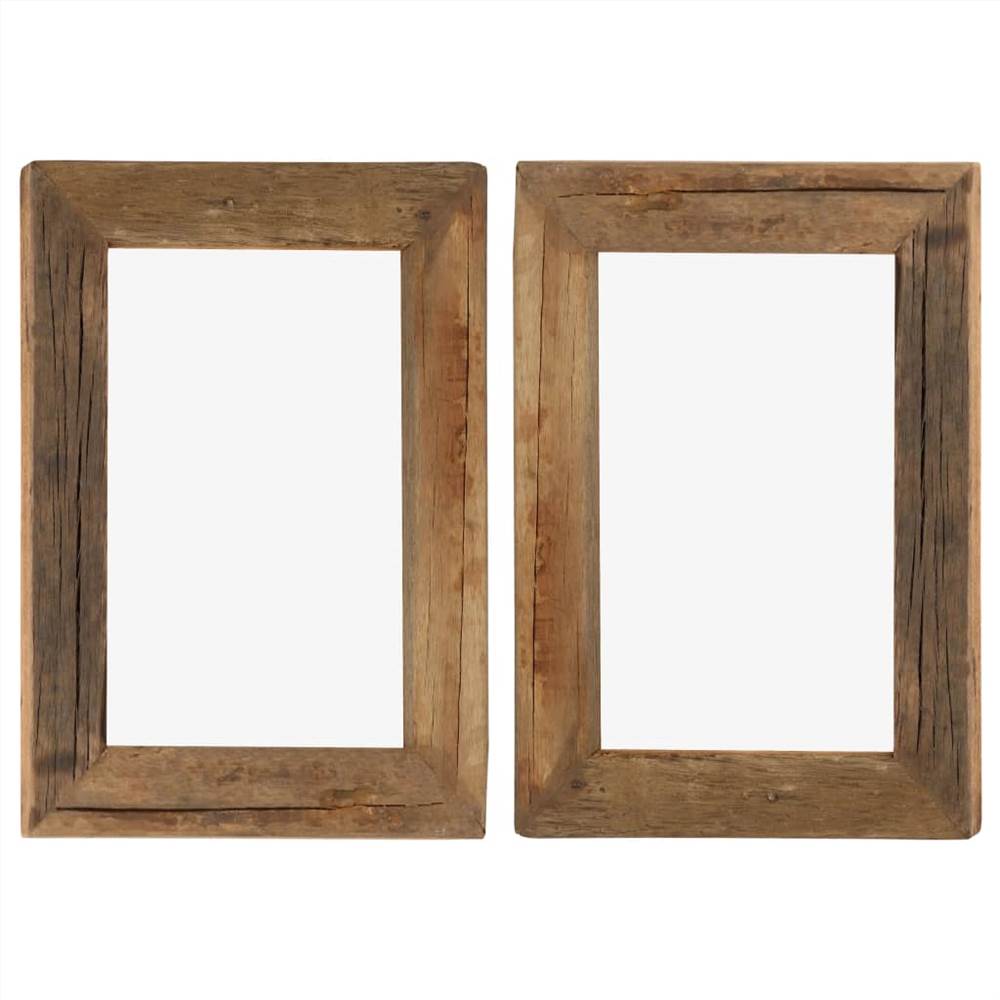 

Photo Frames 2 pcs 30x40 cm Solid Reclaimed Wood and Glass