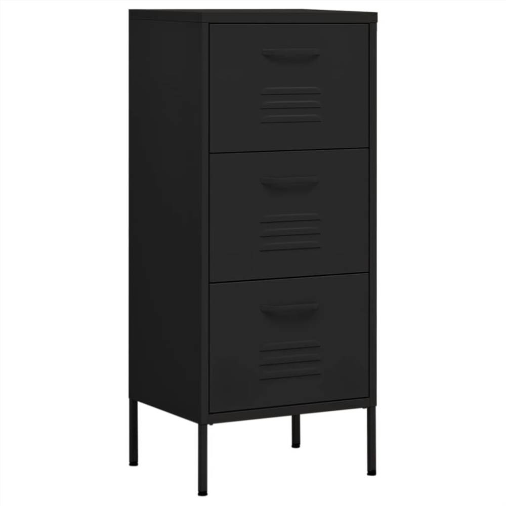 Storage Cabinet Black 42.5x35x101.5 cm Steel