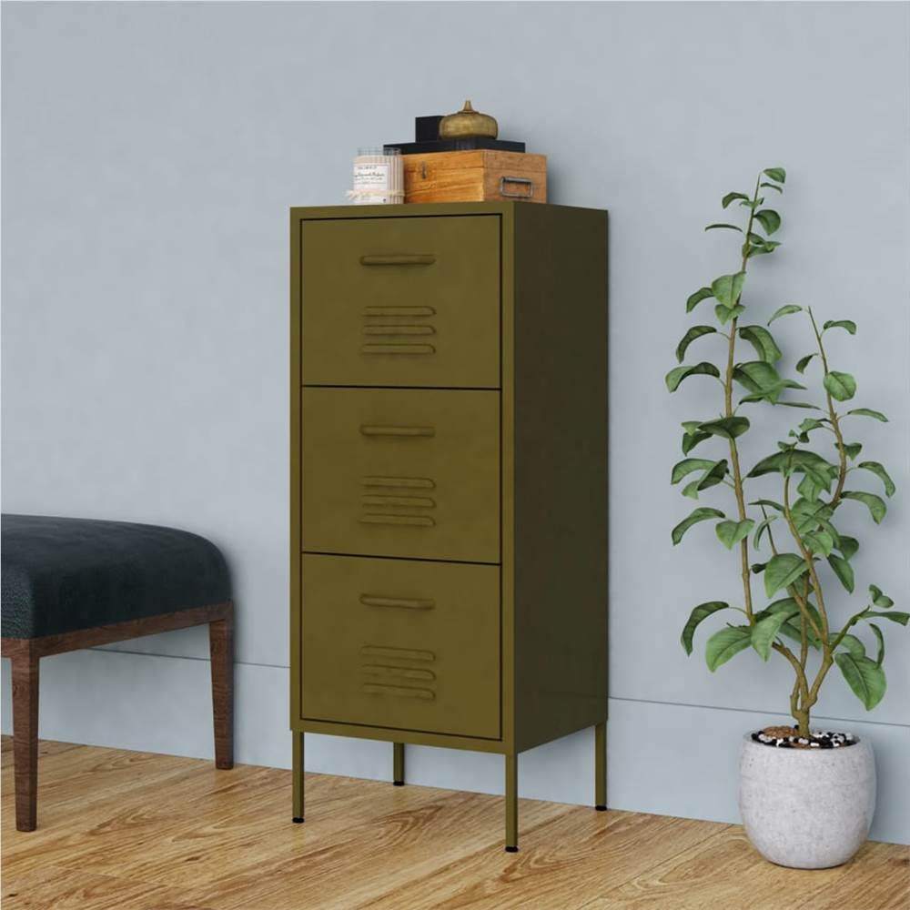 

Storage Cabinet Olive Green 42.5x35x101.5 cm Steel