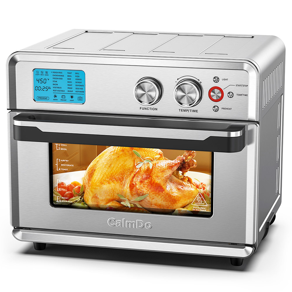 Calmdo 26.3 Quart Airfryer Broodrooster Oven AF25L met 21-in-1 Presets Functie Eenvoudige reiniging en bediening