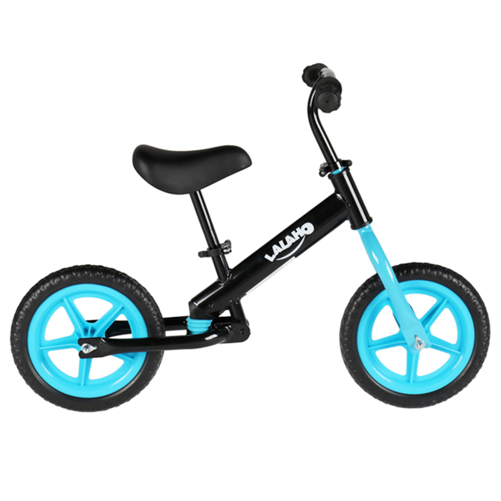 LALAHO Kids Balance Bike Carbon Steel Body, TPR Grip, 86*43*56cm, Blue