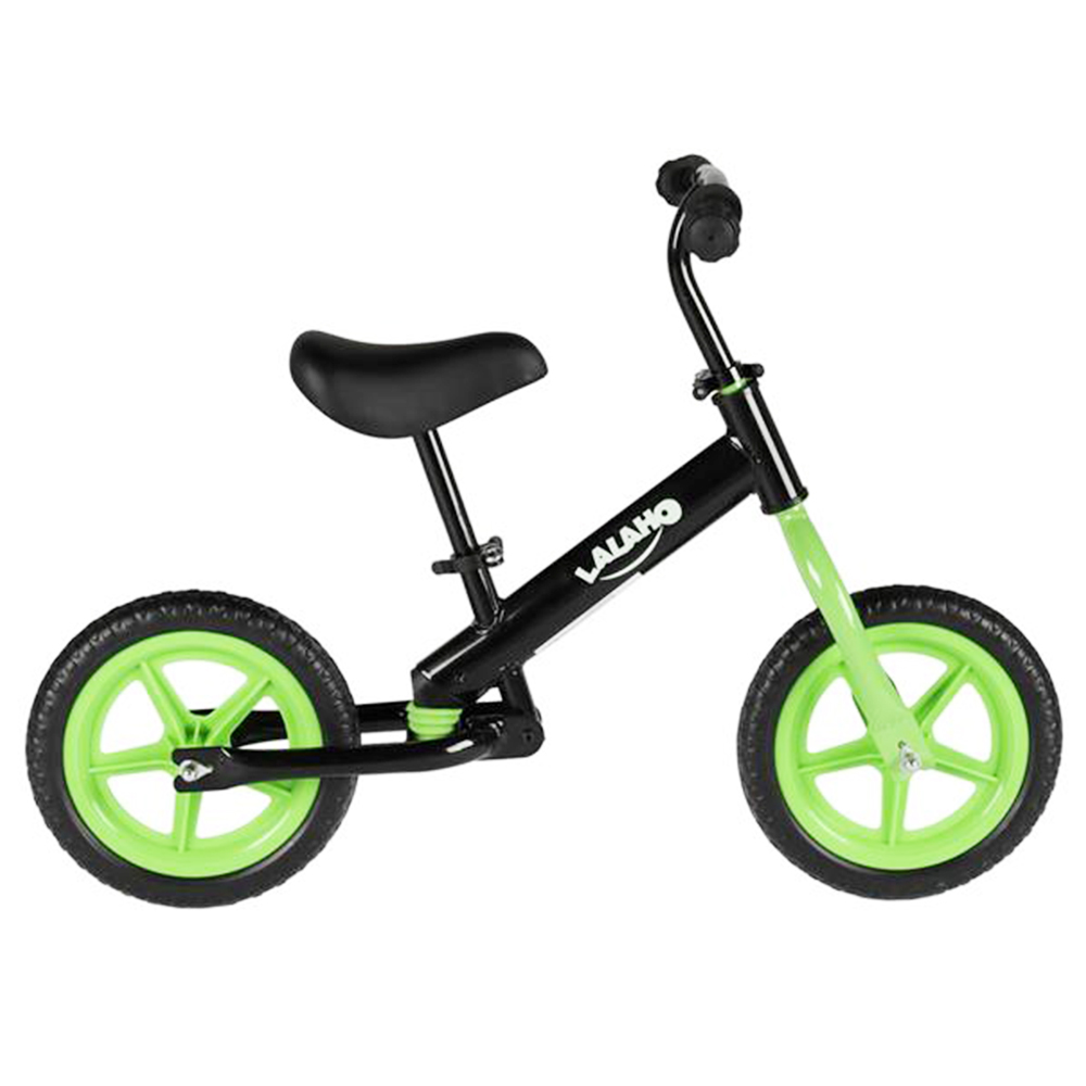 LALAHO Kids Balance Bike Carbon Steel Body, TPR Grip, 86*43*56cm, Green