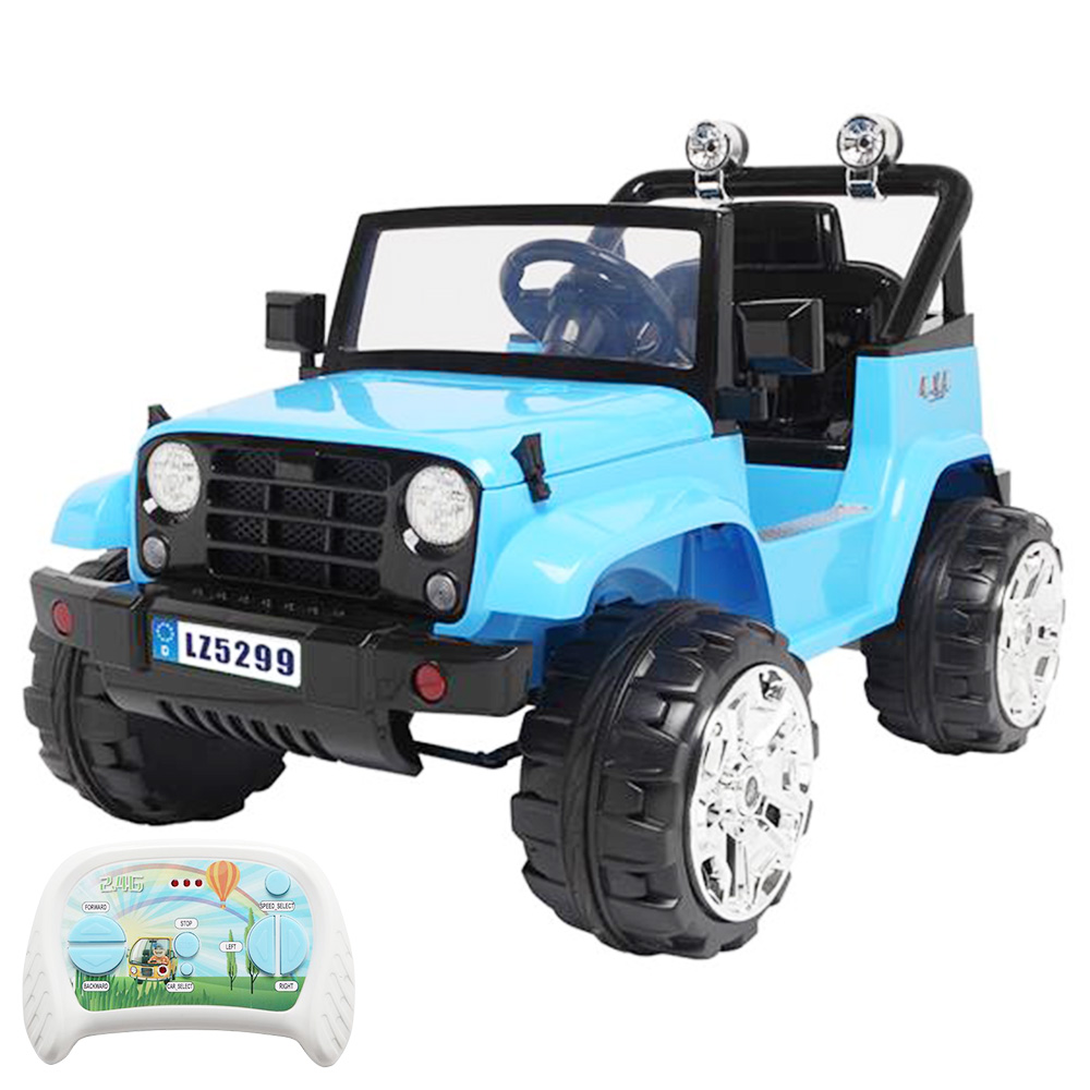 LEADZM LZ-5299 Electric Car Toy for Kids Dual Drive Battery 12V 7Ah * 1 with 2.4G Remote Control Blue