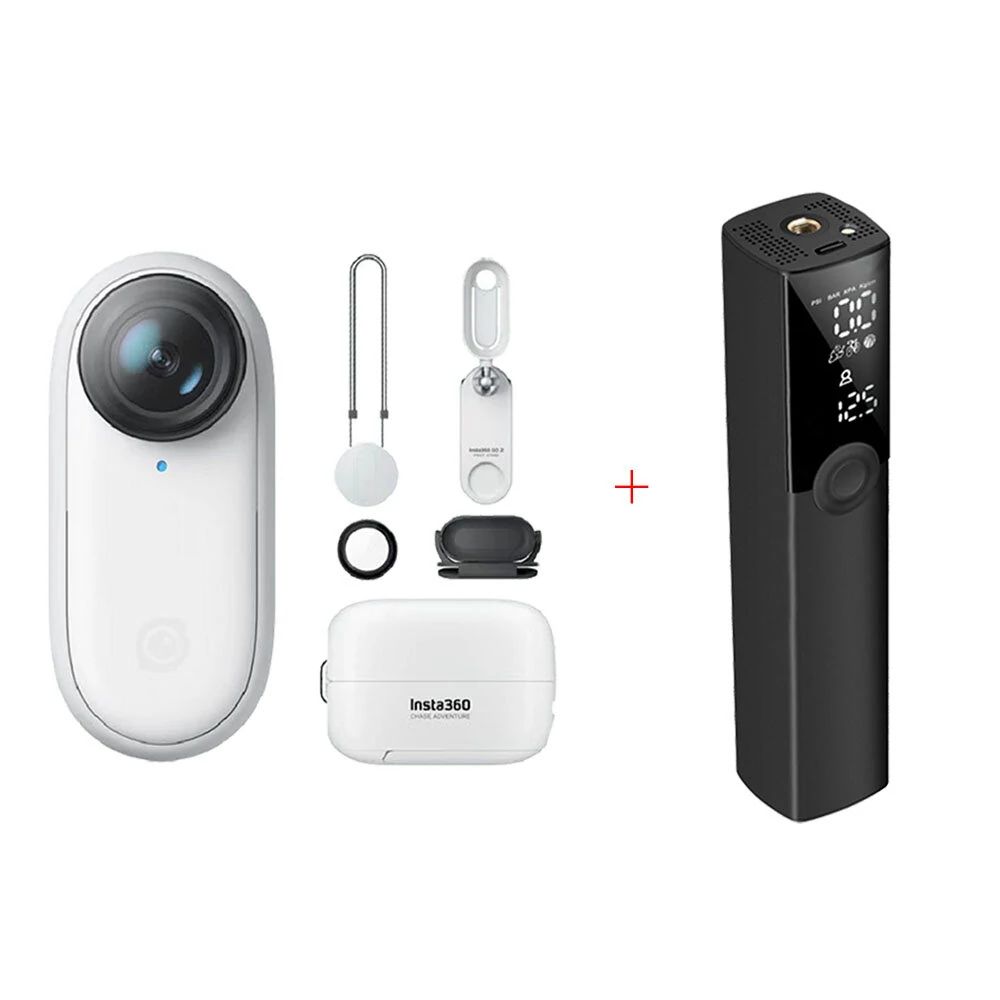 ADO & Insta360 GO2 XE กล้องกีฬา Wifi 1440p 50fps กล้องถ่ายภาพกันน้ำและปั๊มลมยางไฟฟ้า - รุ่น A
