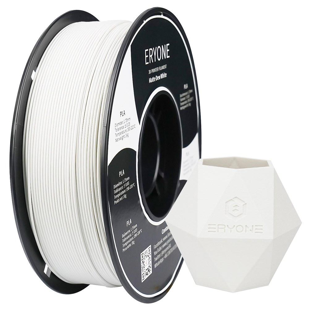 ERYONE Matt PLA Filament för 3D-skrivare 1,75 mm Tolerans 0,03 mm 1 kg (2,2 LBS)/spole - Vit