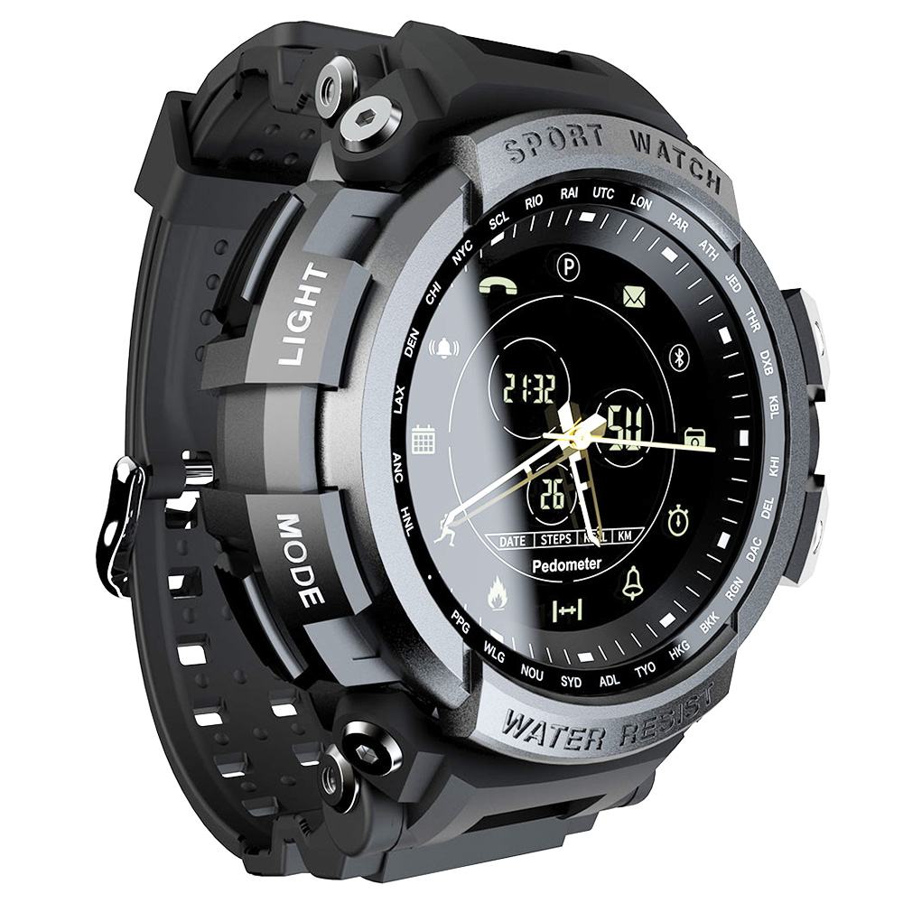 LOKMAT MK28 Smart Watch IP68 Impermeabile Fitness Tracker Pedometro Promemoria Bluetooth Smartwatch per iOS Android Nero