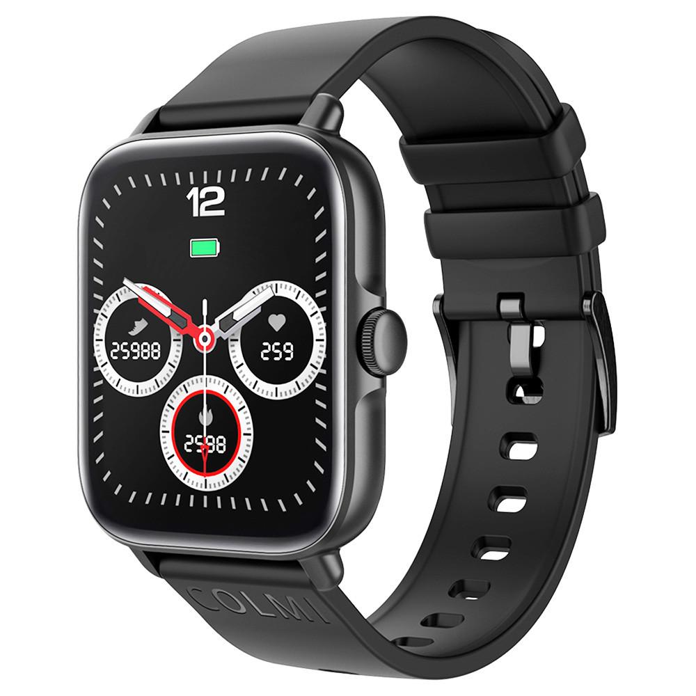 COLMI P28 Plus Smartwatch อัพเกรดแบตเตอรี่ขนาดใหญ่แฟชั่นกีฬาและนาฬิกาตรวจสอบสุขภาพ Black