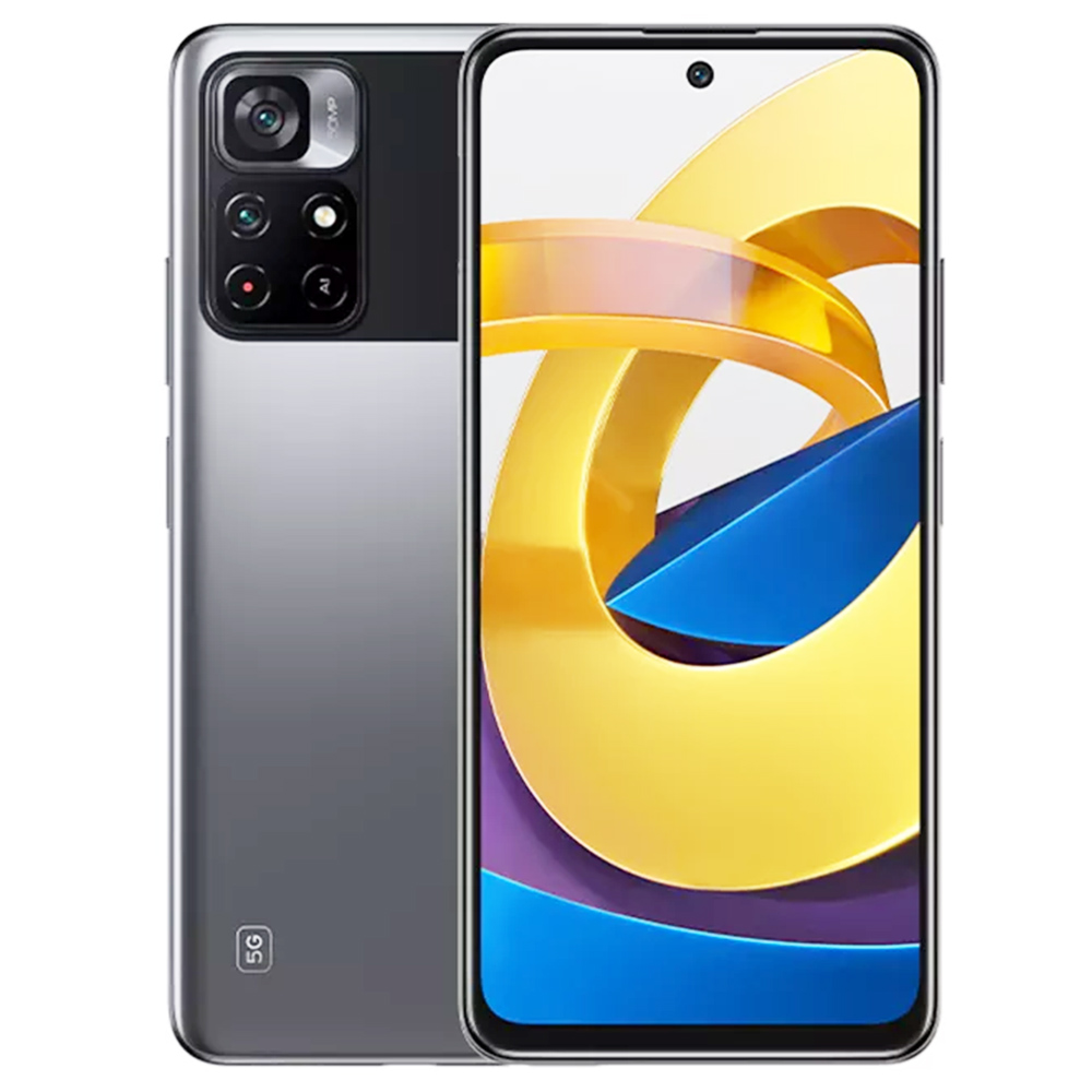 POCO M4 Pro Global Sürüm 5G Akıllı Telefon 6.6 İnç FHD+ Ekran MediaTek Dimensity 810 4GB RAM 64GB ROM Android 11 50MP + 8MP AI Çift Arka Kamera 5000mAh Pil Çift SIM Çift Bekleme - Siyah