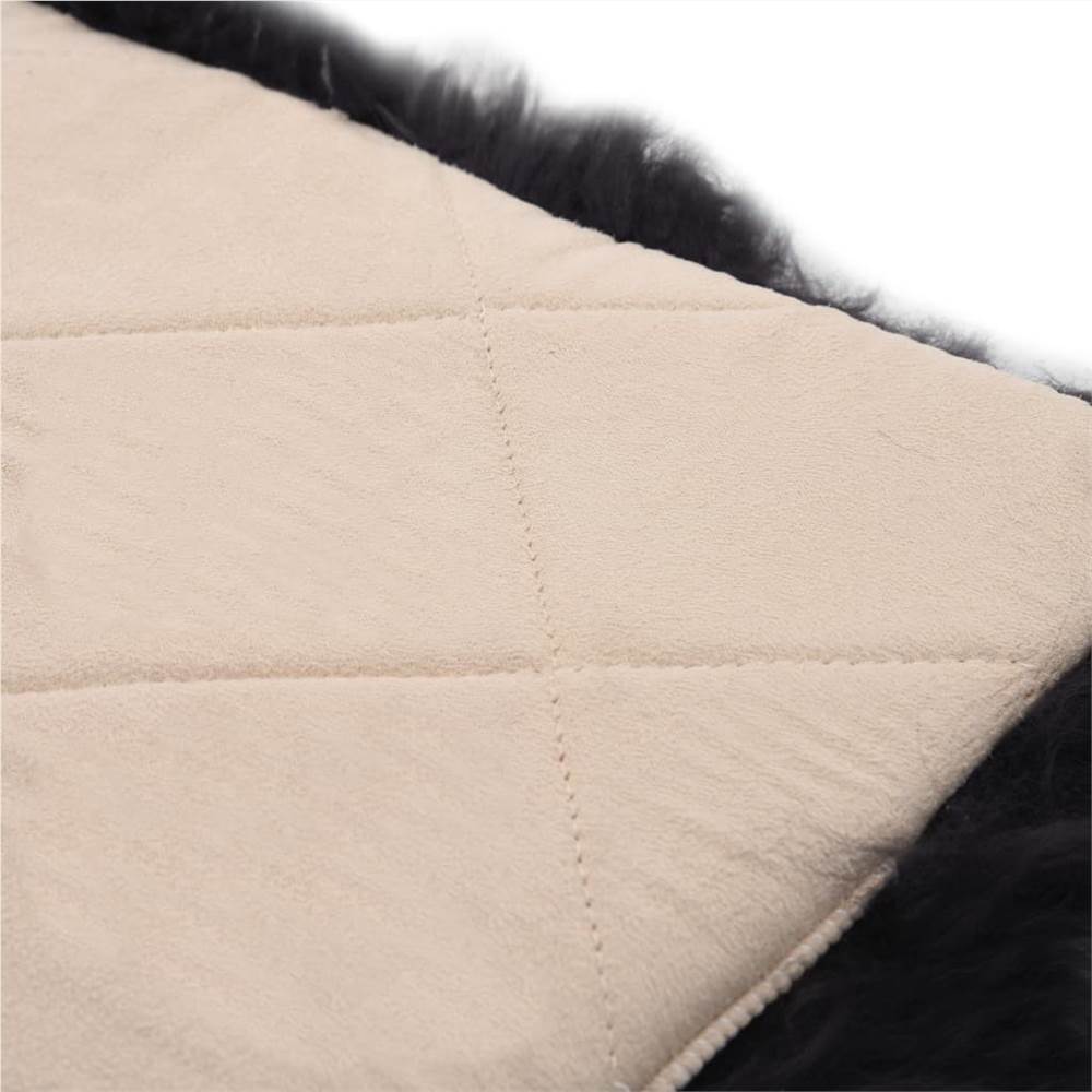 283888  Chair Pads 2 pcs Dark Grey 40x40 cm Genuine Sheepskin