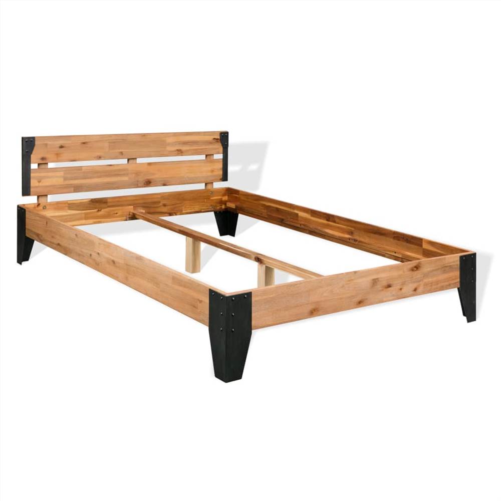 

Bed Frame Solid Acacia Wood Steel 140x200 cm