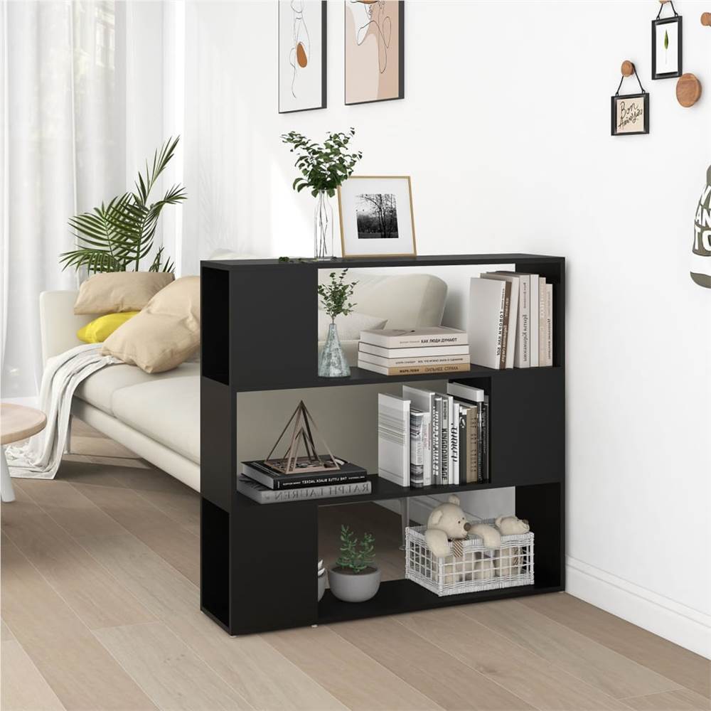 

Book Cabinet Room Divider Black 100x24x94 cm