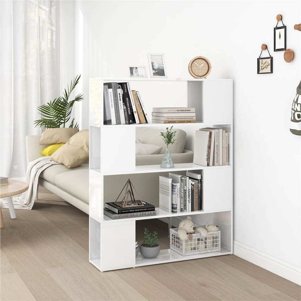 

Book Cabinet Room Divider High Gloss White 100x24x124 cm