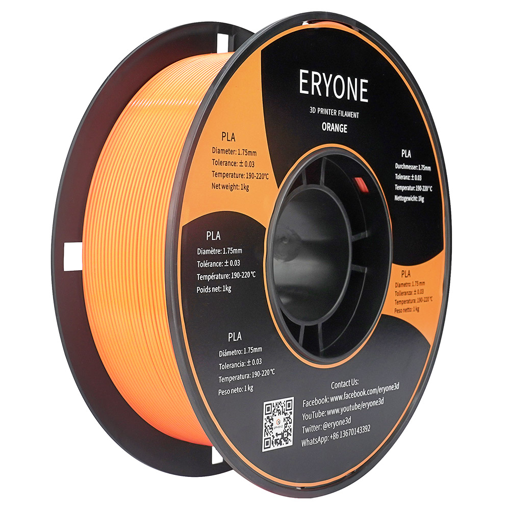ERYONE PLA Filament voor 3D Printer 1.75mm Tolerantie 0.03mm 1kg (2.2LBS)/Spool - Oranje