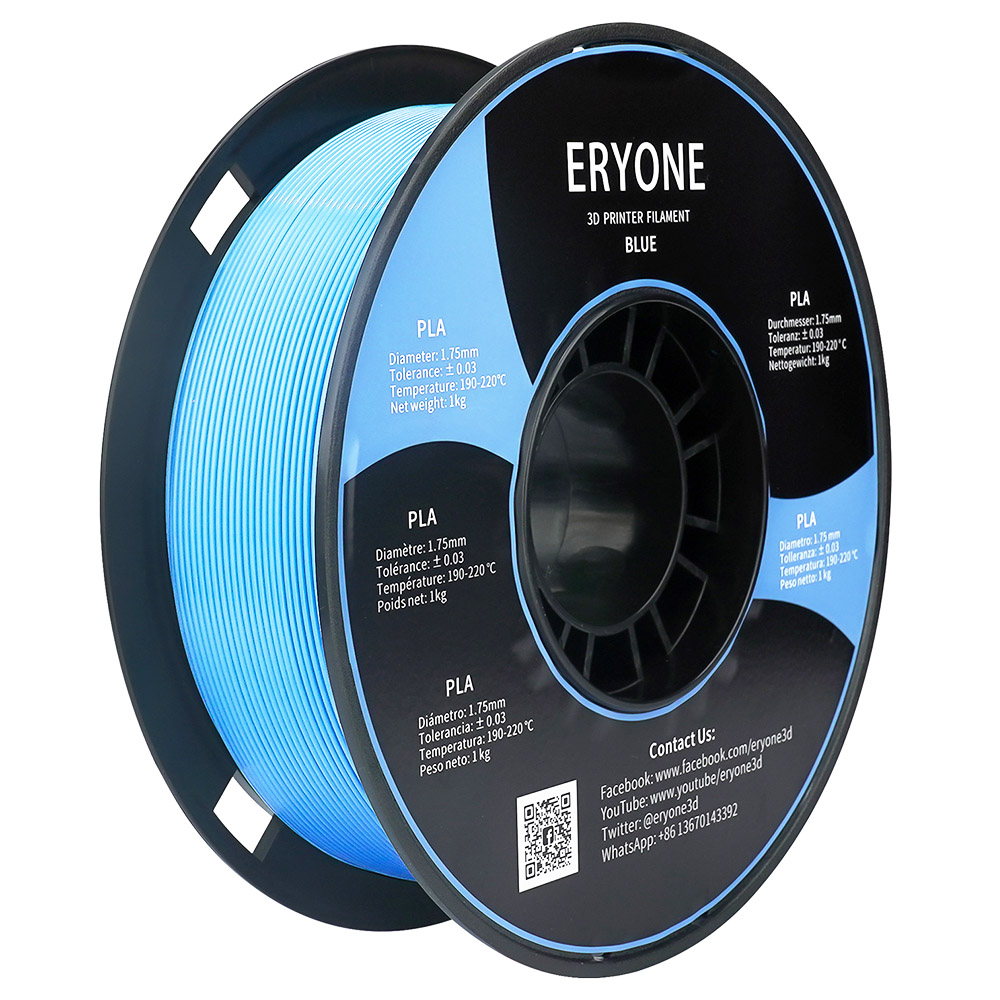 

ERYONE PLA Filament for 3D Printer 1.75mm Tolerance 0.03mm 1kg (2.2LBS)/Spool - Blue