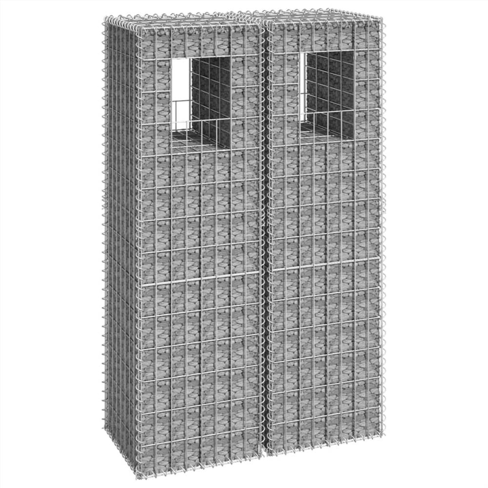 

Gabion Basket Posts 2 pcs 40x40x140 cm Iron