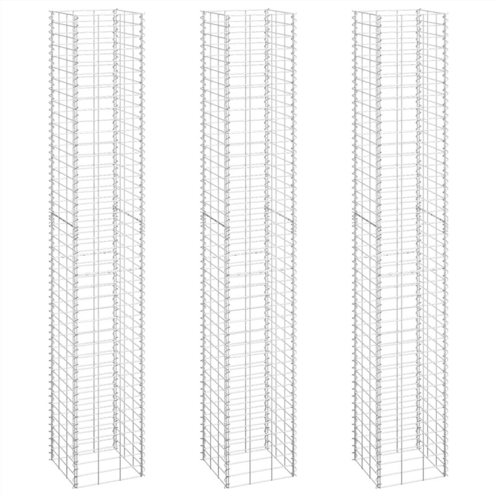 Gabion Raised Beds 3 pcs 30x30x200 cm Iron