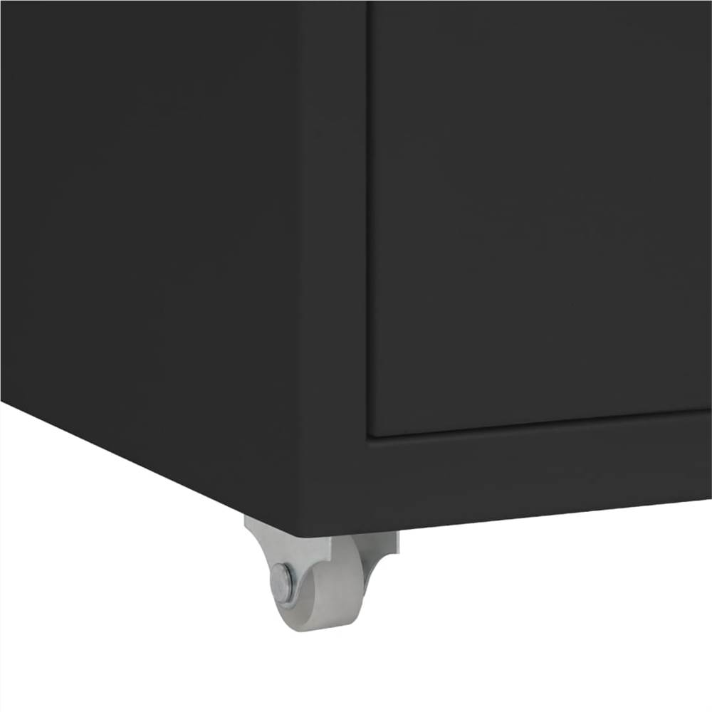 Mobile File Cabinet Black 28x41x69 Cm Metal 12 Mobile File Cabinet Black 28x41x69 cm Metal