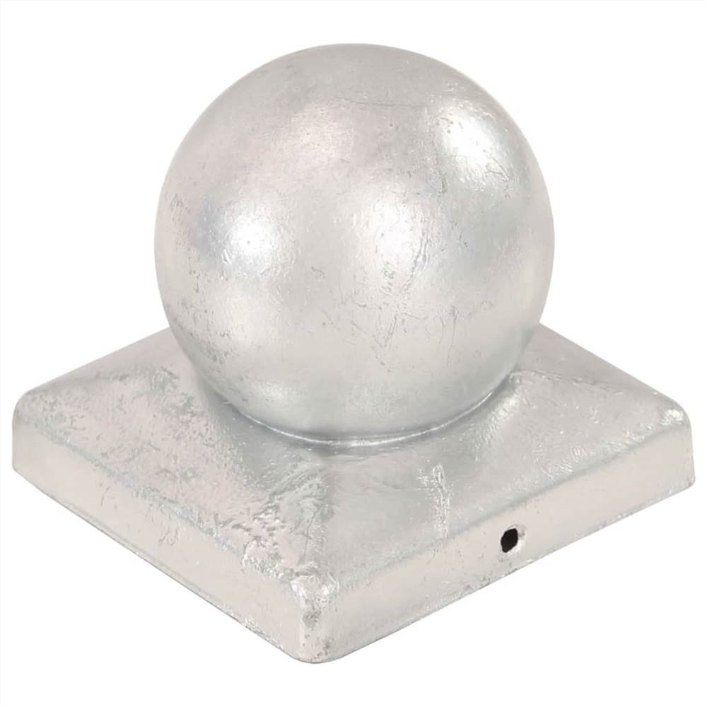 Post Caps 6 pcs Globe Final Galvanised Metal 101x101 mm