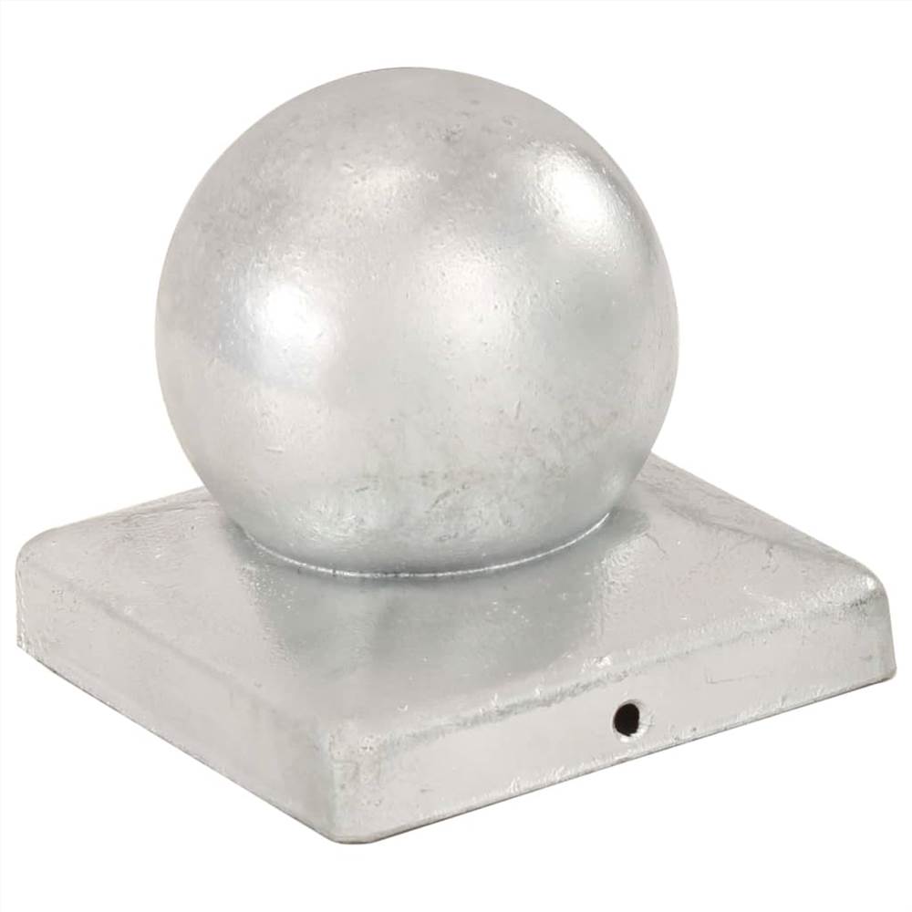 Post Caps 6 pcs Globe Final Galvanised Metal 101x101 mm