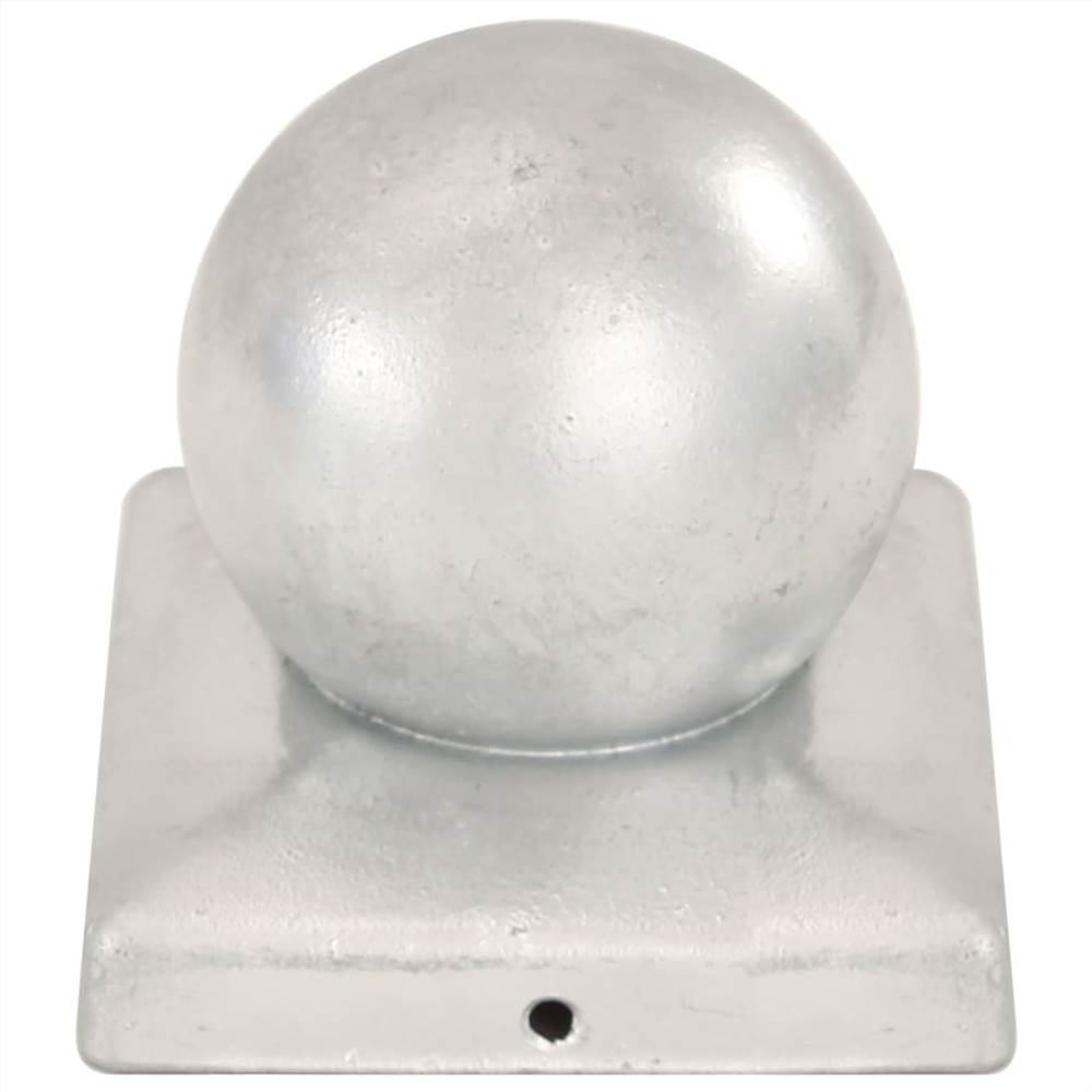 Post Caps 6 pcs Globe Final Galvanised Metal 101x101 mm