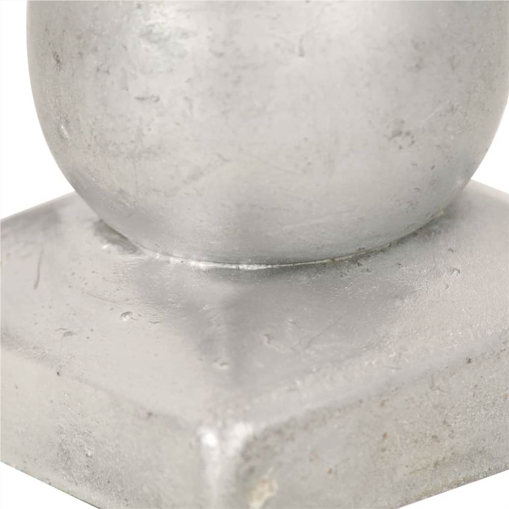 Post Caps 6 pcs Globe Final Galvanised Metal 101x101 mm