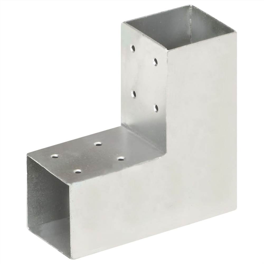 Post Connectors 4 pcs L Shape Galvanised Metal 71x71 mm