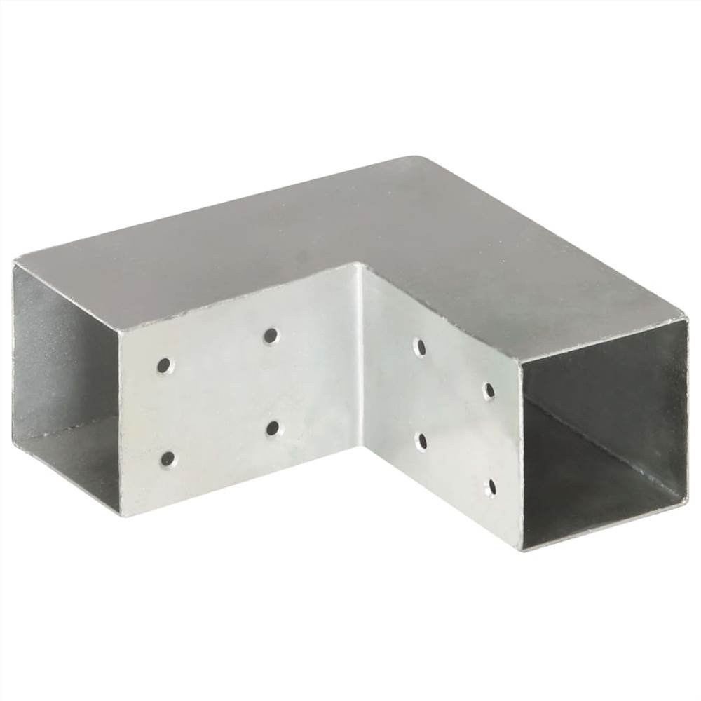 Post Connectors 4 pcs L Shape Galvanised Metal 71x71 mm