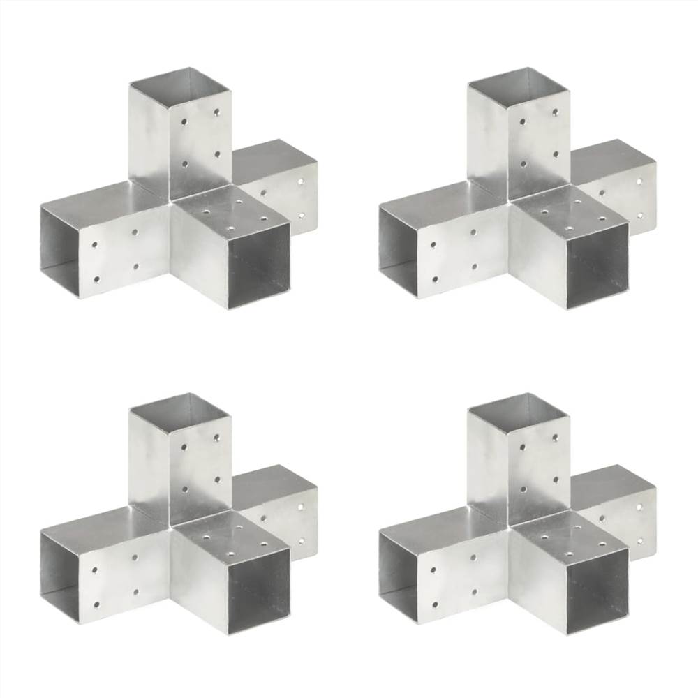 

Post Connectors 4 pcs X Shape Galvanised Metal 71x71 mm