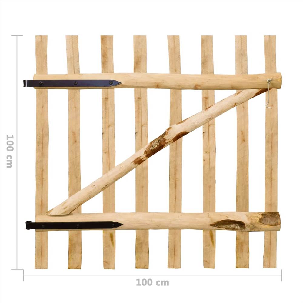 Single Fence Gate Hazel Wood 100x100 cm
