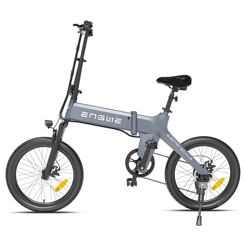 ENGWEC20折りたたみ式電動自転車20インチタイヤ250Wブラシレスモーター36V10.4Ahバッテリー25km / h最高速度-灰色