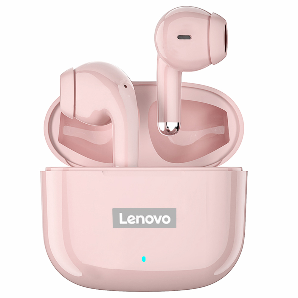 Lenovo Thinkplus LivePods LP40 Pro TWS سماعة لاسلكية تعمل بالبلوتوث لإلغاء الضوضاء سماعات أذن رياضية للألعاب - وردي