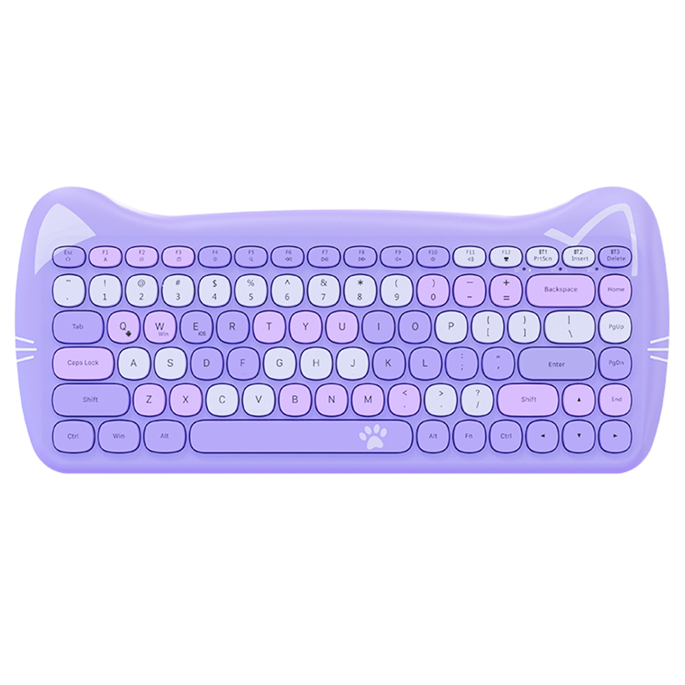 

Ajazz 3060i Bluetooth Wireless Keyboard Cute Pet Design 84 Keys Support Mac iOS Windows Android - Purple