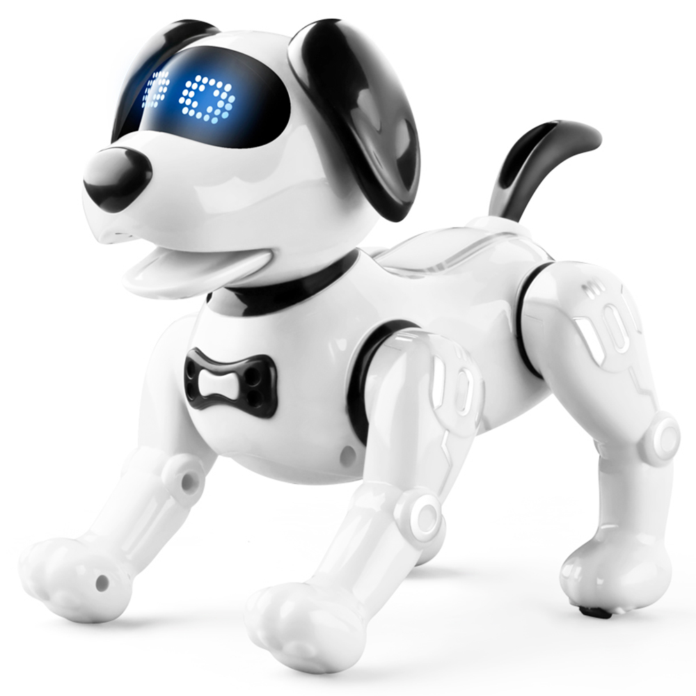 JJRC R19 لعبة روبوت كلاب تعمل بالتحكم عن بعد لعبة تفاعلية RC روبوتية ستانت جرو لعبة تعليمية للأطفال - أبيض