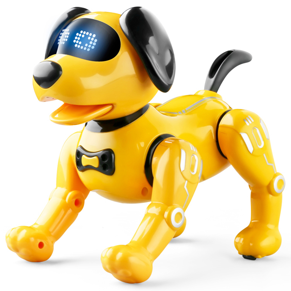 JJRC R19 Пульт дистанционного управления Робот-игрушка для собак Взаимодействие RC Robotic Stunt Puppy Развивающая игрушка для детей - желтый